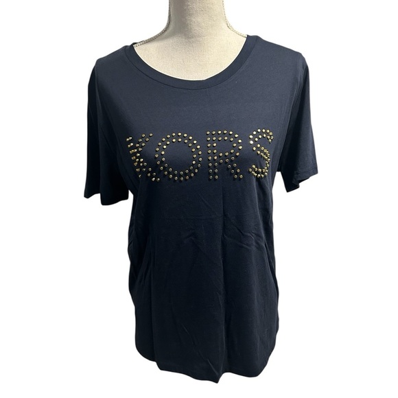 {MICHAEL Michael Kors} Navy Tee with Gold Accents - Picture 1 of 3
